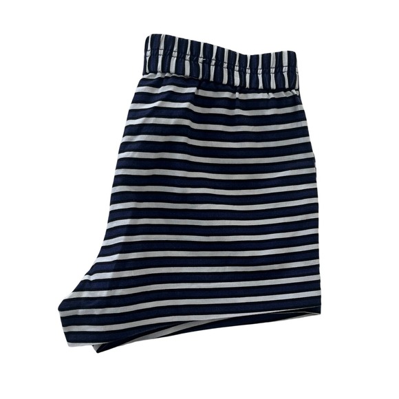 J Crew  NWOT Striped‎ 65% Linen Shorts Size 6 Navy White Casual Beach Resort - Picture 4 of 7